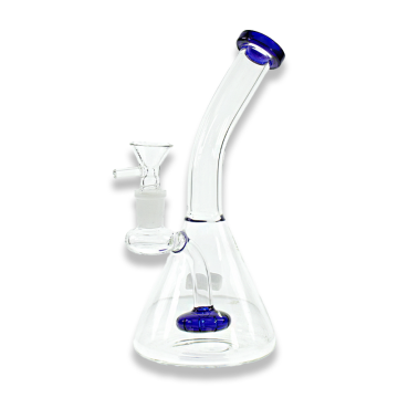 8 IN SHOWERHEAD BENT NECK GLASS WATER PIPE